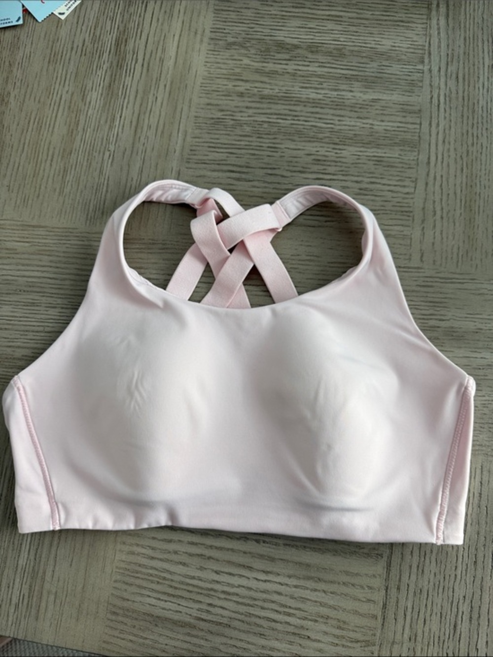 Lululemon Pink Strappy High-Neck Sports Bra